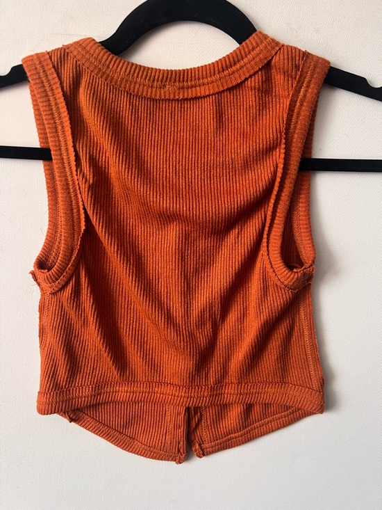 Free People Mabel Ruffle tank top large XS extra small rust boho festival - Picture 3 of 4